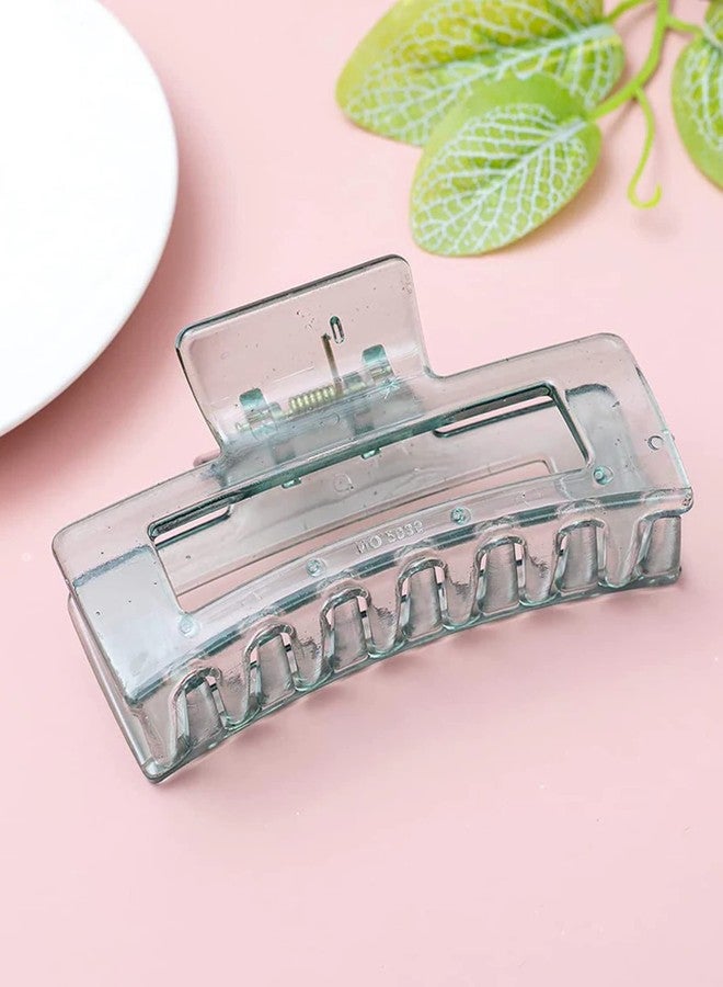 ANNACREATIONS 3 Pcs Korean Style Large Plastic Transparent Multicolor Color Hair Claw Clips Long Jaw Clutches Hair Accessories for Women and Girls - Image 4