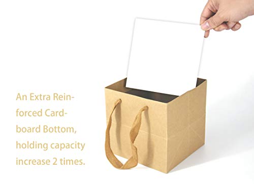 HUAPRINT Brown Paper Bags,Gift Bags with Handles,24 Pack Large Gift Bags,8x8x8inch, Heavy Duty Grocery Shopping Bag,Wedding Party Favor Bags,Square Size,Reusable,Retail Business Packaging Bags - Image 4