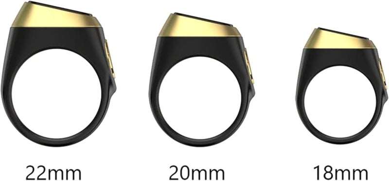 خاتم تسبيح الزكري E01، تذكير توقيت الصلاة المسلمة، شاشة أولد، عداد تسبيح، خاتم ذكي، خاتم تسبيح، تكنولوجيا قابلة للارتداء، إشعار تطبيق 5 مرات (أخضر، 18 مم) - Image 3