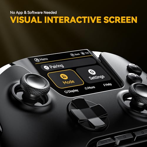 ManbaOne Interactive Screen Wireless Gaming Controller for PC/Switch/Switch 2/iOS/Android,Hall Effect Stick & Trigger,RGB Lighting,Remappable Buttons,1800mAh with Charging Dock (Black) - Image 2