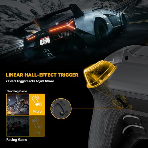 ManbaOne Interactive Screen Wireless Gaming Controller for PC/Switch/Switch 2/iOS/Android,Hall Effect Stick & Trigger,RGB Lighting,Remappable Buttons,1800mAh with Charging Dock (Black) - Image 4