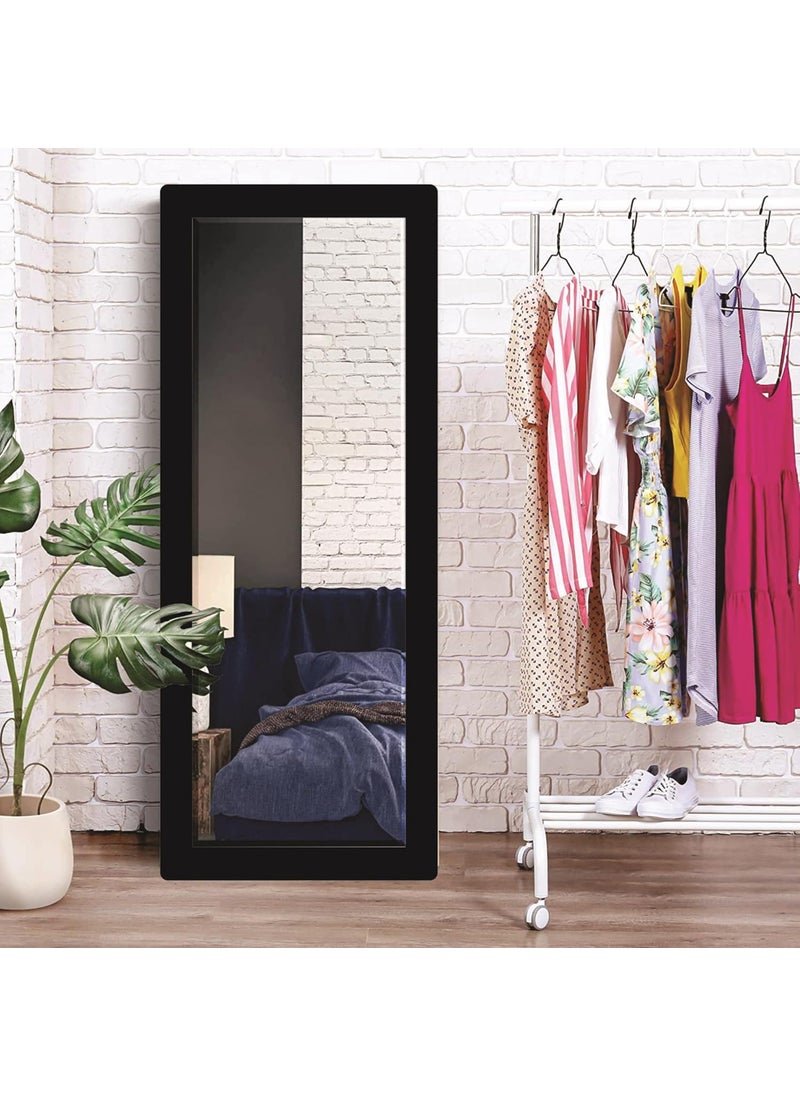 Creative Arts n Frames Creative Arts n Frames 15x40 inch Long Fiber Wood Rectangular Wall Hanging Wall Mount HD Mirror Home Decor Items 15x40 Classic Black 