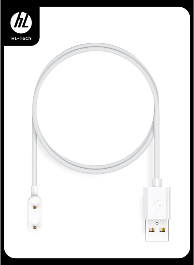 HL-Tech 1M USB Charging Cable for Huawei Watch Fit 3/Huawei Watch Fit 2/Huawei Band 9/Huawei Band 8/Huawei Band 7/Huawei Band 6/Huawei Band 6 Pro/Honor Band 9/Honor Band 8/Honor Band 7/Honor Band 6/Honor Band 6 pro,Smart Watch Accessories Dock Charger Adapter Cable White - Image 1