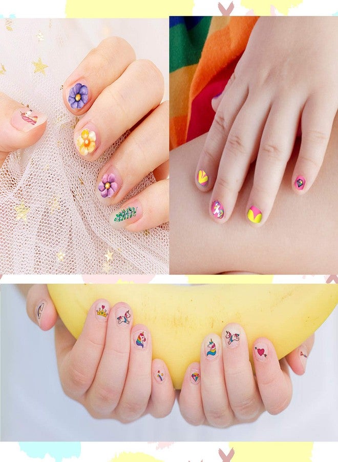 DB11 Unicorn Kids Nail Art Stickers Decals for Little Girls, 500+ Cute Rainbow Heart Stars Princess Nail Wrap Decoration Self Adhesive Finger Toe Tip Stickers Birthday Party Favor Gift - Image 4