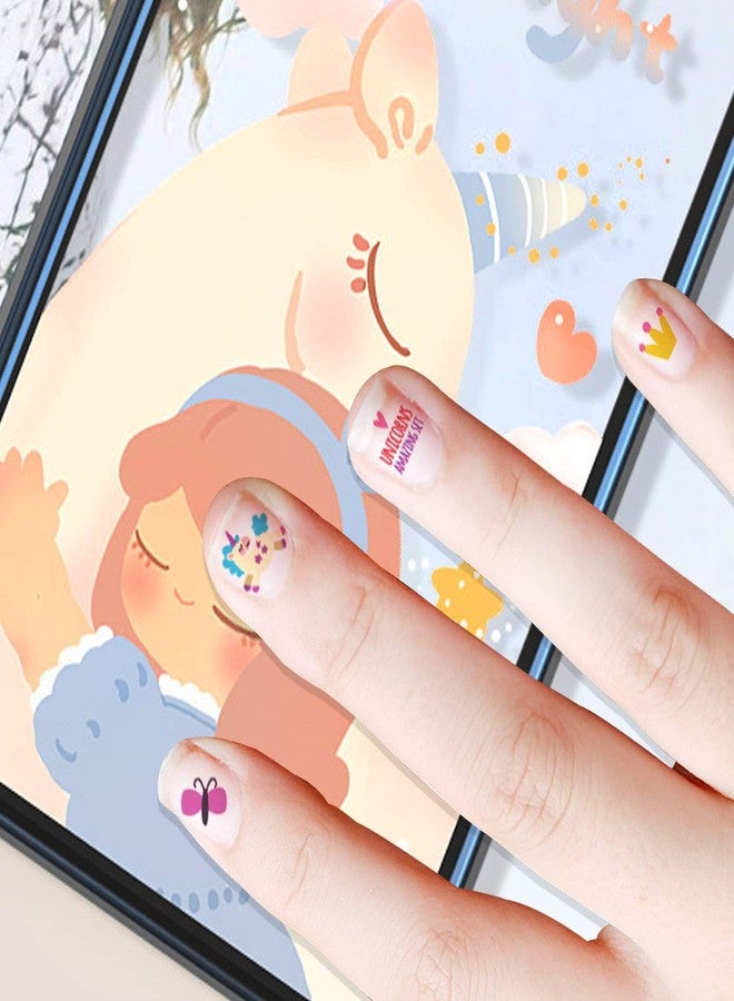 DB11 Unicorn Kids Nail Art Stickers Decals for Little Girls, 500+ Cute Rainbow Heart Stars Princess Nail Wrap Decoration Self Adhesive Finger Toe Tip Stickers Birthday Party Favor Gift - Image 3