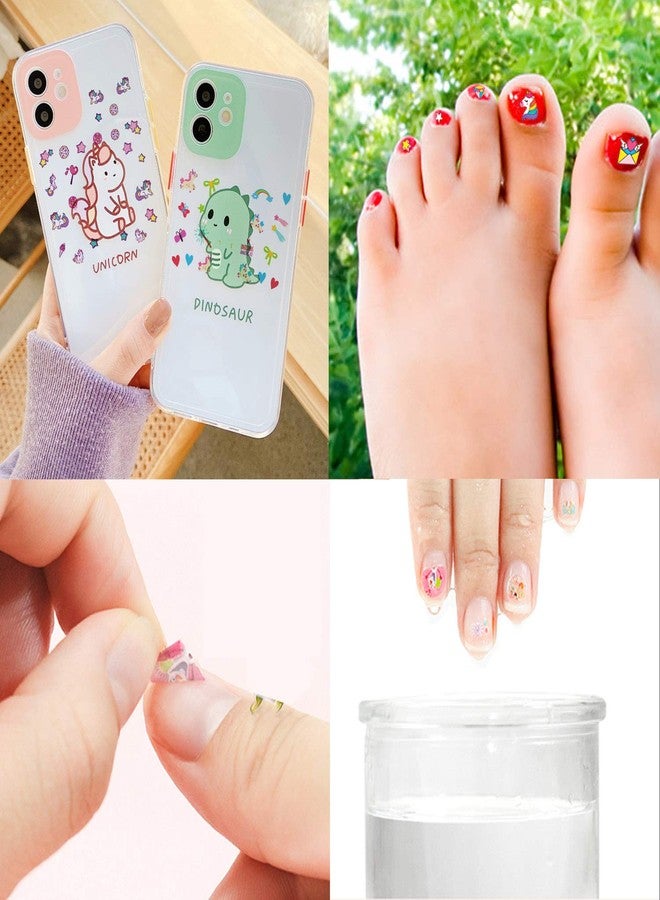 DB11 Unicorn Kids Nail Art Stickers Decals for Little Girls, 500+ Cute Rainbow Heart Stars Princess Nail Wrap Decoration Self Adhesive Finger Toe Tip Stickers Birthday Party Favor Gift - Image 5