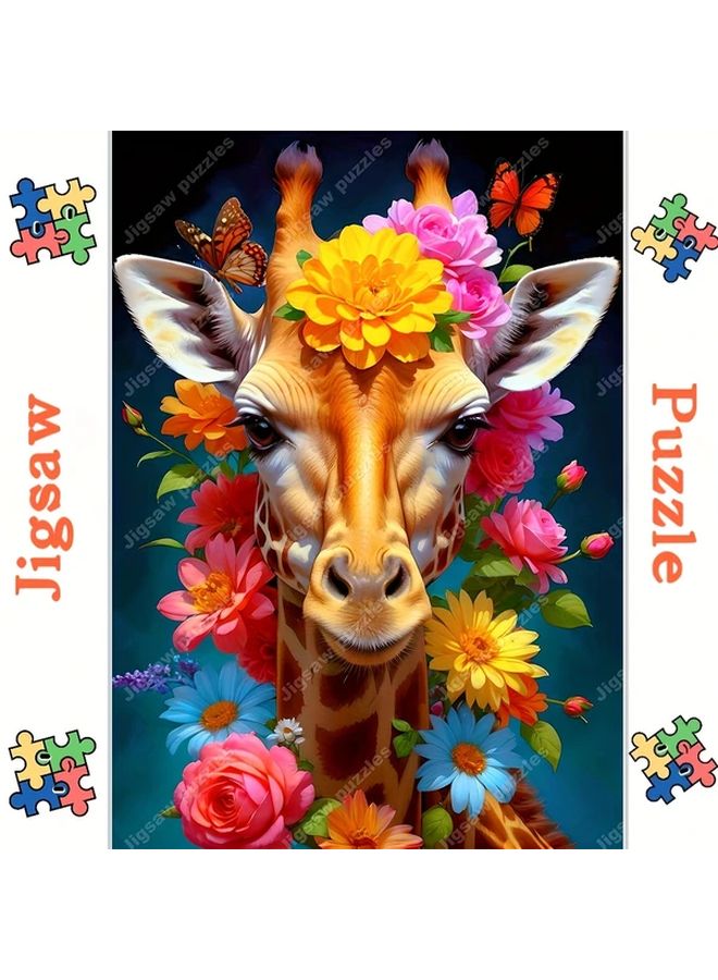2000PCS Jigsaw Puzzles YF444 Giraffe Flowers Butterflies DIY Art Decor Gift - Image 1