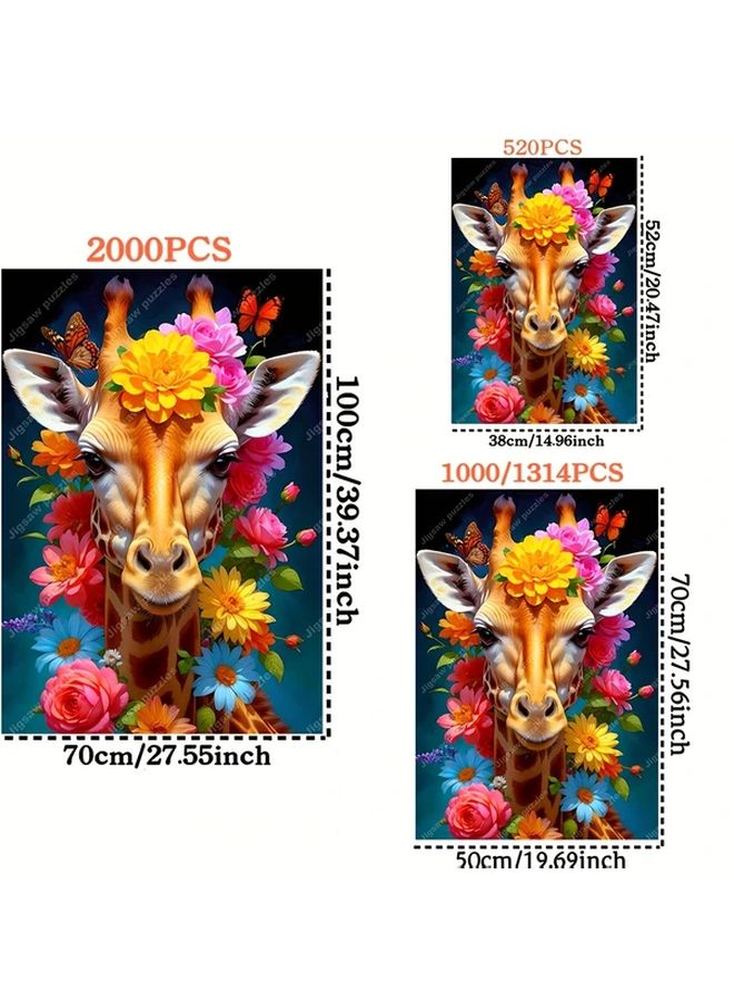 2000PCS Jigsaw Puzzles YF444 Giraffe Flowers Butterflies DIY Art Decor Gift - Image 3