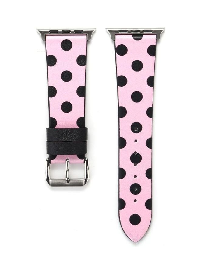 NIBEMINENT Fashion Dot Series Watchband For Apple Watch 1/2/3/4/5/6/7/SE 42-44-45mm Pink/Black  - Image 2