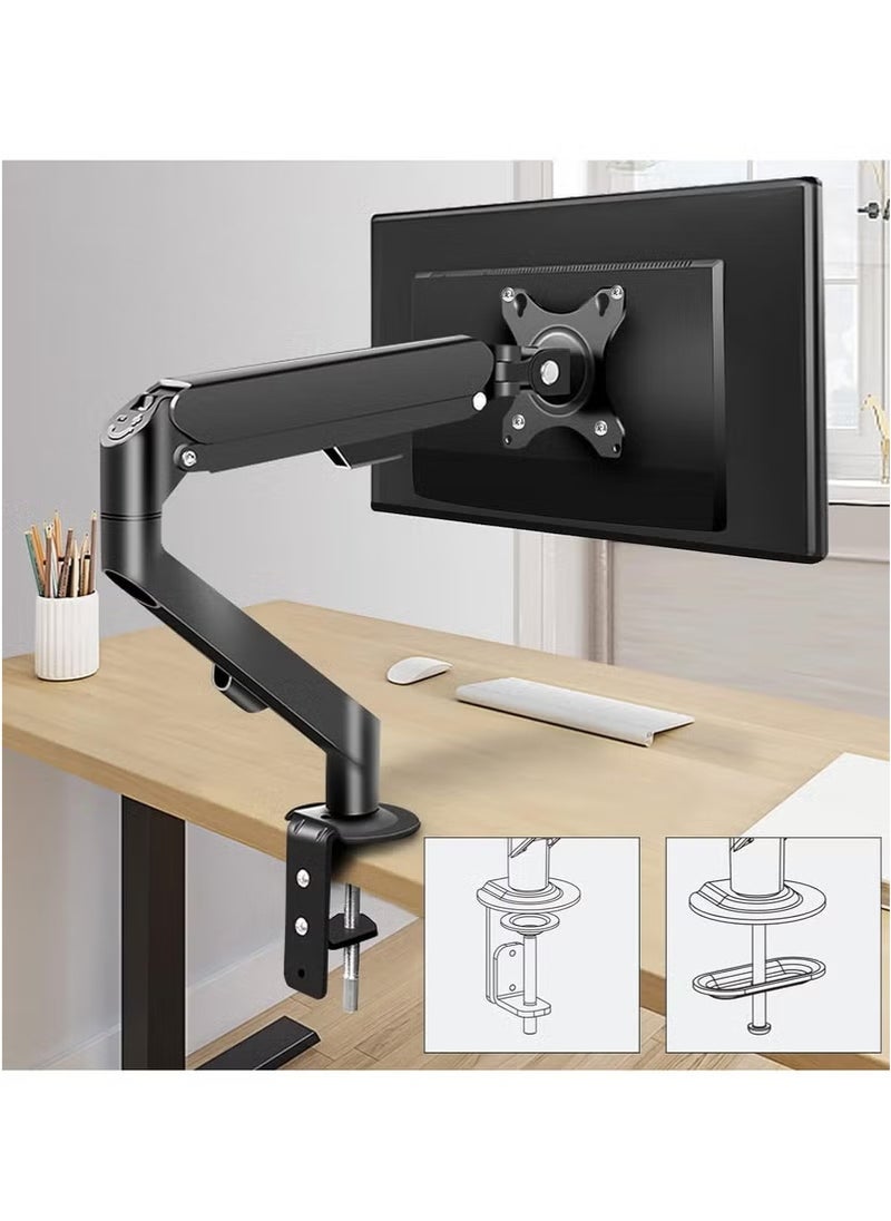 XiuWoo Monitor Desk Mount Single Arm Stand, Full Motion Monitor Arm (Holds up to 2-9kG) with Gas Spring for 17 to 30 Inch LCD LED Computer Monitor  - Image 1