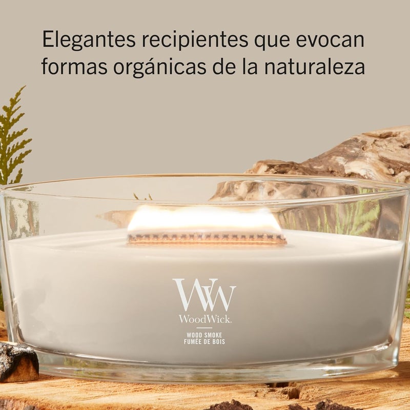 وودويك شمعة بفتيل خشبي، على شكل بيضاوي، عطر “دخان الأخشاب” (Wood Smoke) | هدايا م��الية للنساء - Image 4