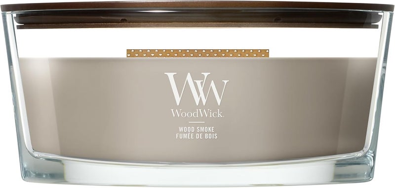 وودويك شمعة بفتيل خشبي، على شكل بيضاوي، عطر “دخان الأخشاب” (Wood Smoke) | هدايا م��الية للنساء - Image 1