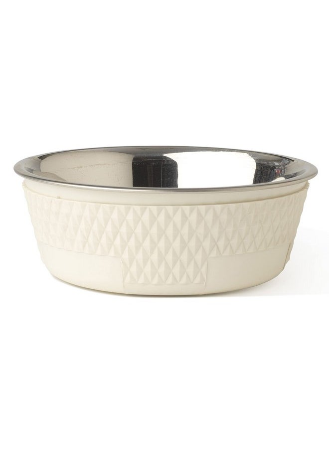 PetRageous - 16010 Kona Stainless Steel NonSlip Dishwasher Safe Dog Bowl 3.75Cup 6.75Inch Diameter 2.5Inch Tall For Medium And Large Dogs And Cats, White - Image 1