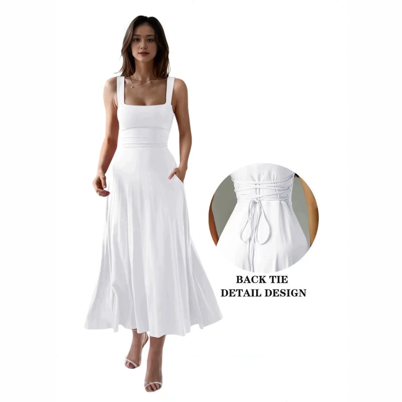 2026 Summer Elegant Slim Fit Long Dress with Thick Straps - Image 2