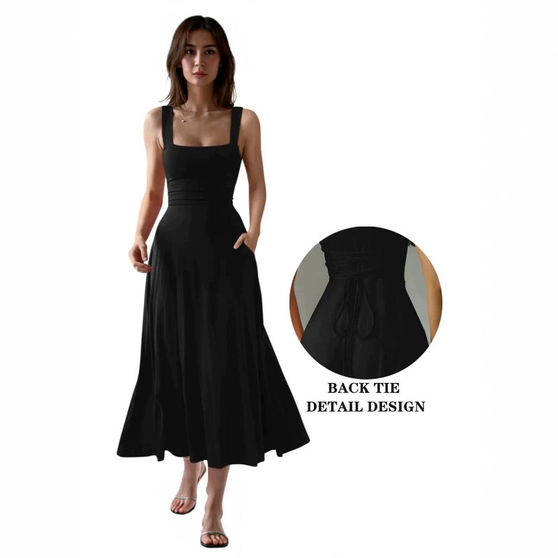 2026 Summer Elegant Slim Fit Long Dress with Thick Straps - Image 3