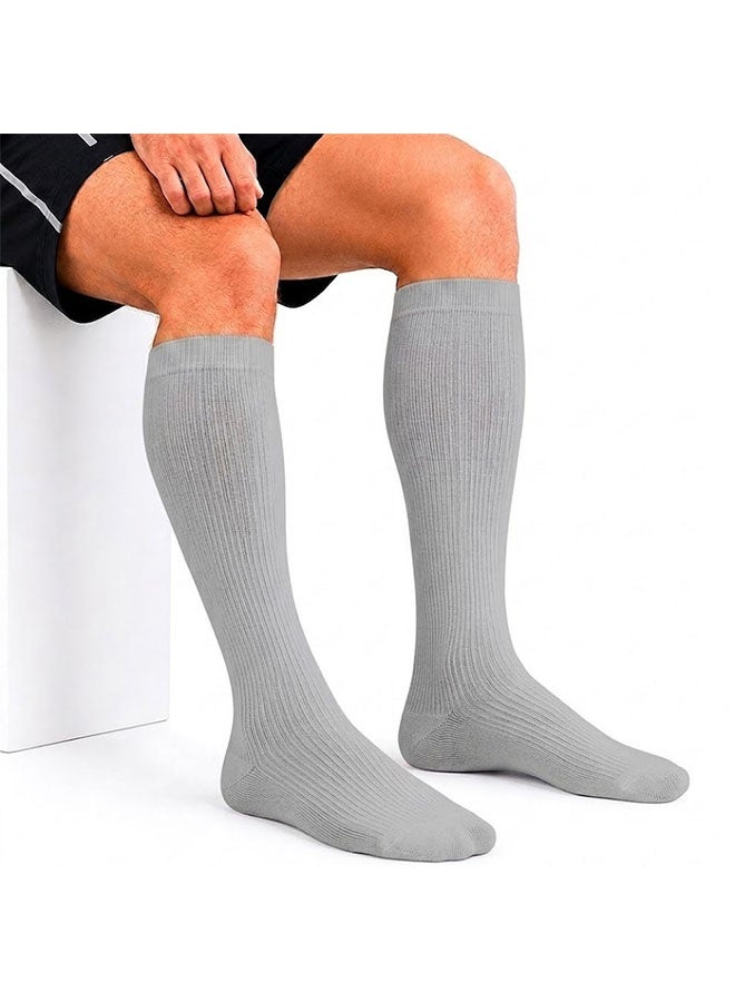 Knee High School Uniform Socks – Comfortable Stretch Uniform Socks for Boys and Girls, Breathable Long Socks for School, Sports and Daily Wear - Grey - Image 5