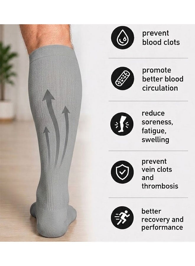 Knee High School Uniform Socks – Comfortable Stretch Uniform Socks for Boys and Girls, Breathable Long Socks for School, Sports and Daily Wear - Grey - Image 4