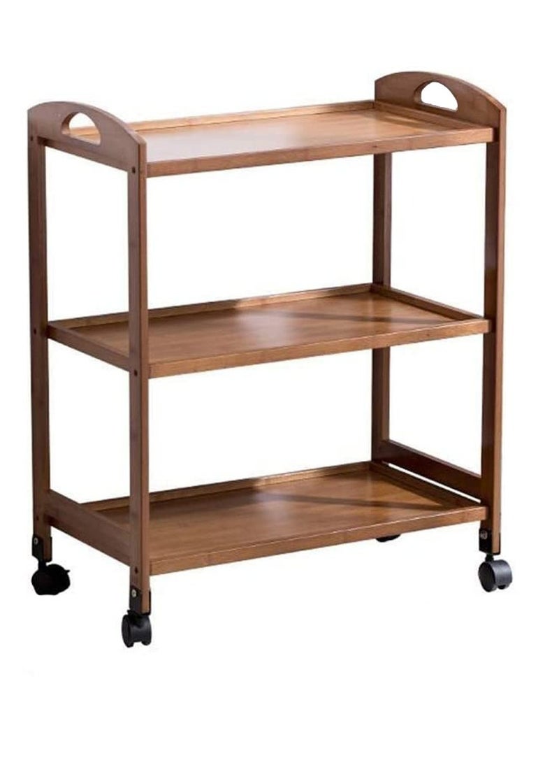 LINGWEI Serving Cart 3-Tier Kitchen Utility Cart with Wheels and Storage Shelf Household Serving Cart Service Trolley For Kitchen Bathroom - Image 3