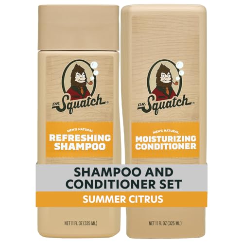 Dr. Squatch Men's Natural Shampoo and Conditioner Set â€“ Sulfate & Paraben Free Natural Shampoo and Conditioner for Men â€“ Scalp Nourishing Formula â€“ Summer Citrus (11 fl oz, 2-Pack) - Image 1