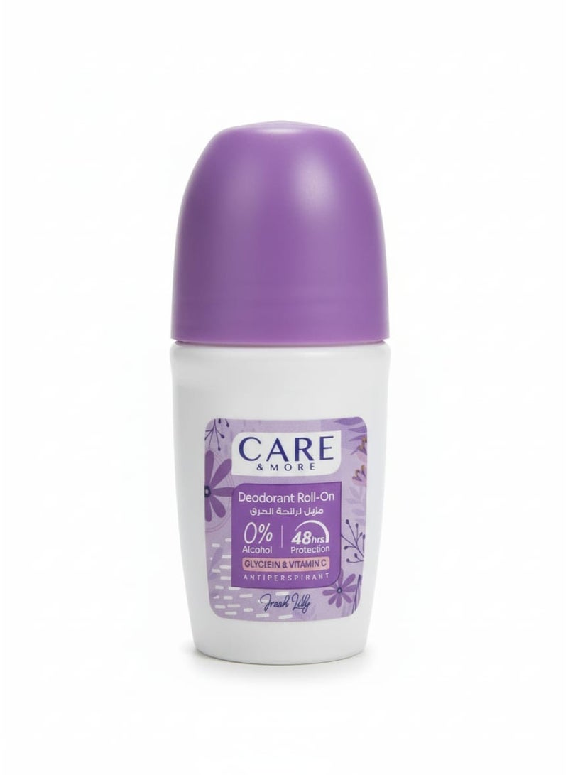 كير & مور مزيل عرق رول فريش ليلي 50 مل، حماية تدوم 48 ساعة، خالي من الألومنيوم والسيليكون والبارابين والكحول والعناية اللطيفة