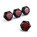 Gseigvee Pack4 License Plate Screws Fastener Kit Red Skull Aluminum Alloy Car Anti Theft Screw Caps License Plate Frame Decorative Screws Bolts for Car Truck Motorcycle SUV Black - Image 2