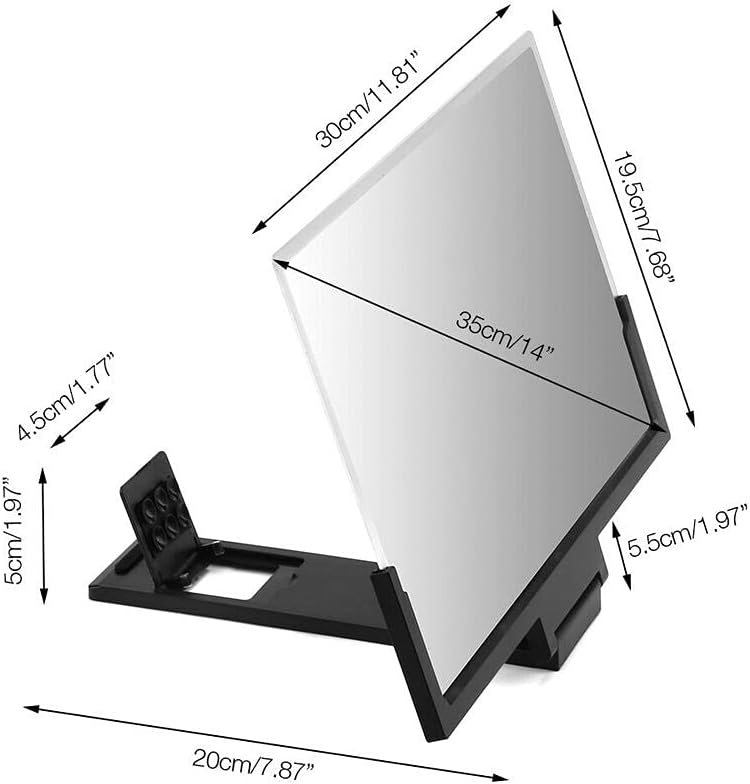 New 14 Inch 3D Screen Amplifier Mobile Phone Magnifying Glass Stand for Video Folding Screen Enlarged Eyes Protection Holder,OneColor-As Shown - Image 5