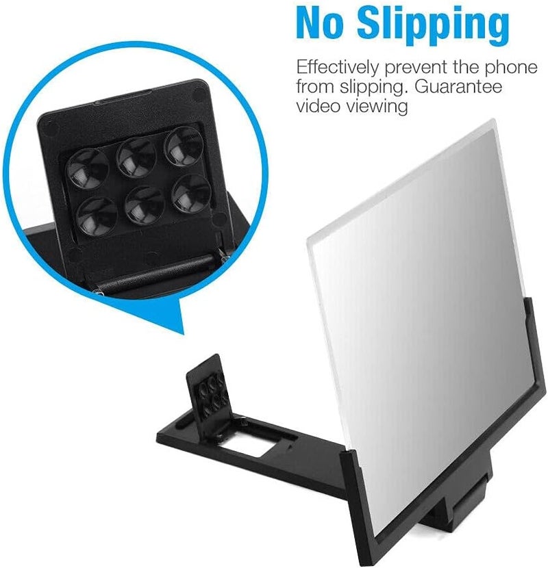 New 14 Inch 3D Screen Amplifier Mobile Phone Magnifying Glass Stand for Video Folding Screen Enlarged Eyes Protection Holder,OneColor-As Shown - Image 2