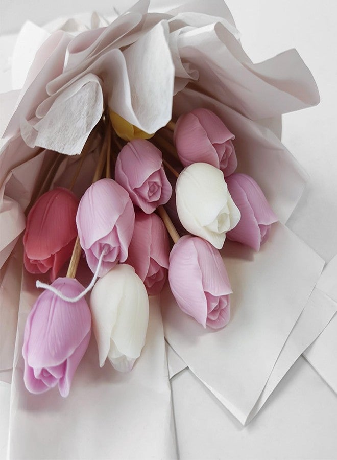 Wehous 2PCS Tulip Flower Silicone Molds 3D Floral Resin Candle Soap Mold Flower Fondant Chocolate Cake Decoration Mold Unique Wax Epoxy Resin Concrete Casting Polymer Clay Craft Home Decor Mould - Image 3