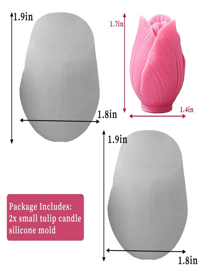 Wehous 2PCS Tulip Flower Silicone Molds 3D Floral Resin Candle Soap Mold Flower Fondant Chocolate Cake Decoration Mold Unique Wax Epoxy Resin Concrete Casting Polymer Clay Craft Home Decor Mould - Image 2