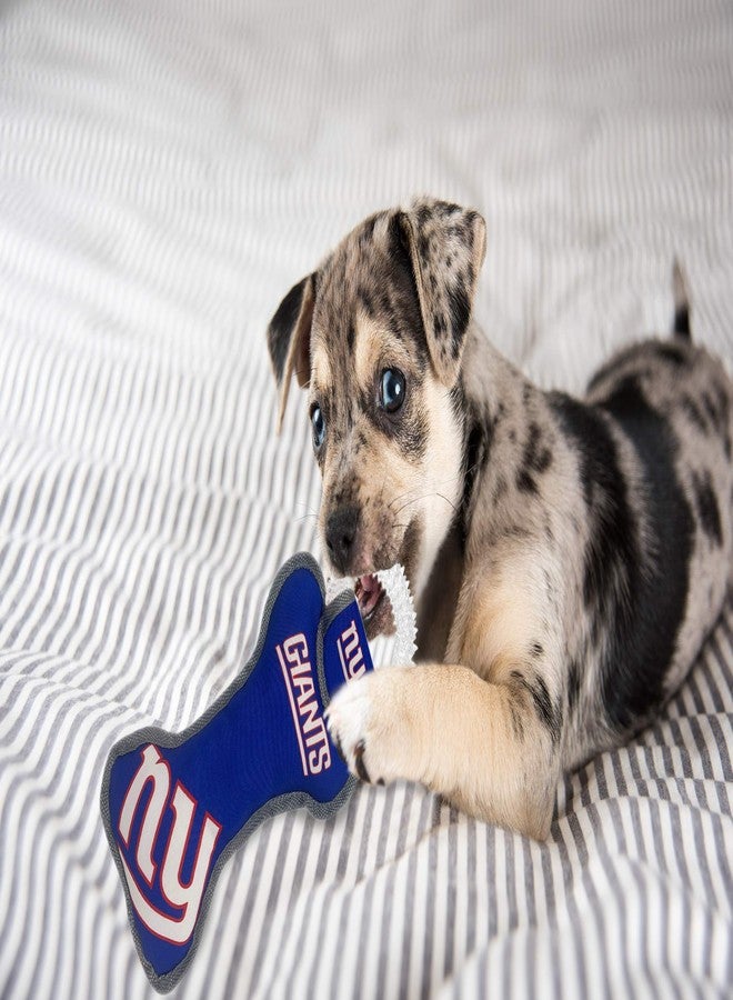 Pets First NFL New York Giants Dental Dog TUG Toy with Squeaker. Tough PET Toy for Healthy Fun, Teething & Cleaning Pet's Teeth & Gum., Team Color, one Size (NYG-3310) - Image 3
