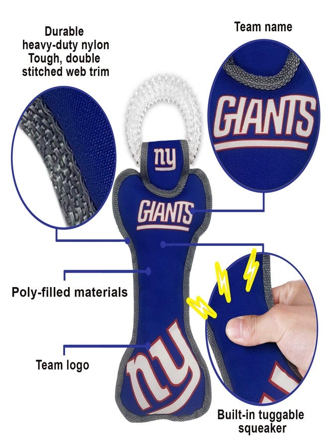 Pets First NFL New York Giants Dental Dog TUG Toy with Squeaker. Tough PET Toy for Healthy Fun, Teething & Cleaning Pet's Teeth & Gum., Team Color, one Size (NYG-3310) - Image 4