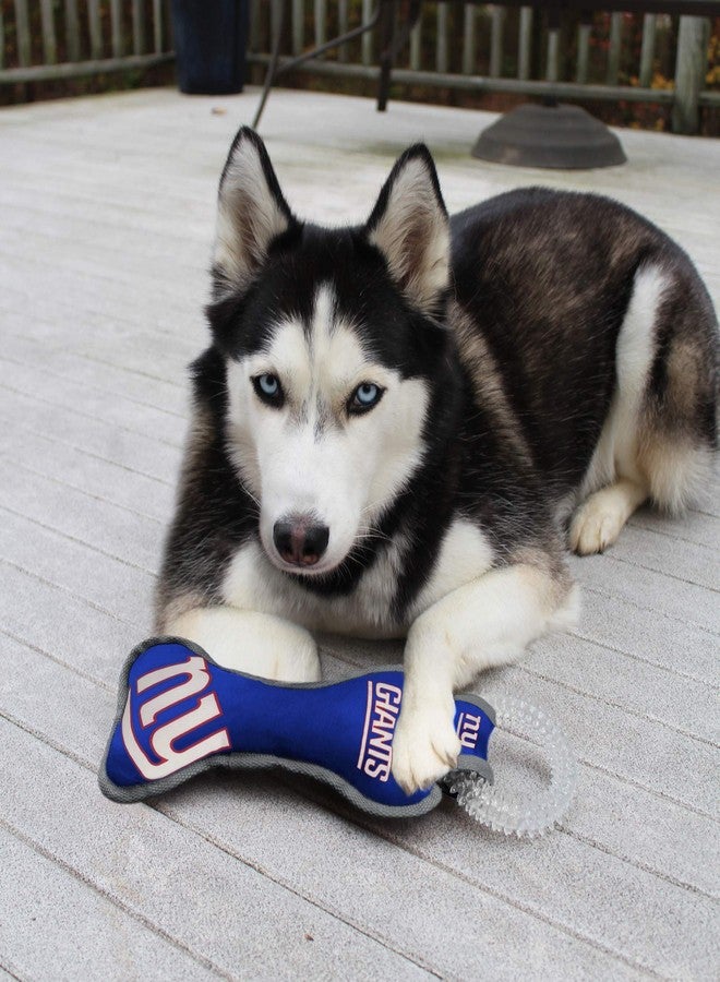 Pets First NFL New York Giants Dental Dog TUG Toy with Squeaker. Tough PET Toy for Healthy Fun, Teething & Cleaning Pet's Teeth & Gum., Team Color, one Size (NYG-3310) - Image 2