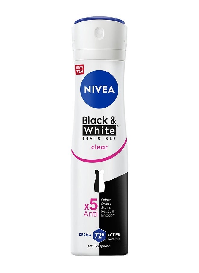 Nivea Black And White Invisible Silky Smooth, Antiperspirant Spray For Women 150ml + Black And White Invisible Antiperspirant Deodorant Spray for Women - Image 2