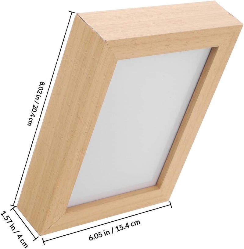 إطار صور خشبي دوار بأبعاد 15.5x20x4 سم، إطار عرض صور ثنائي الجانب للتثبيت على الحائط أو على سطح الطاولة لتزيين المنزل - Image 2