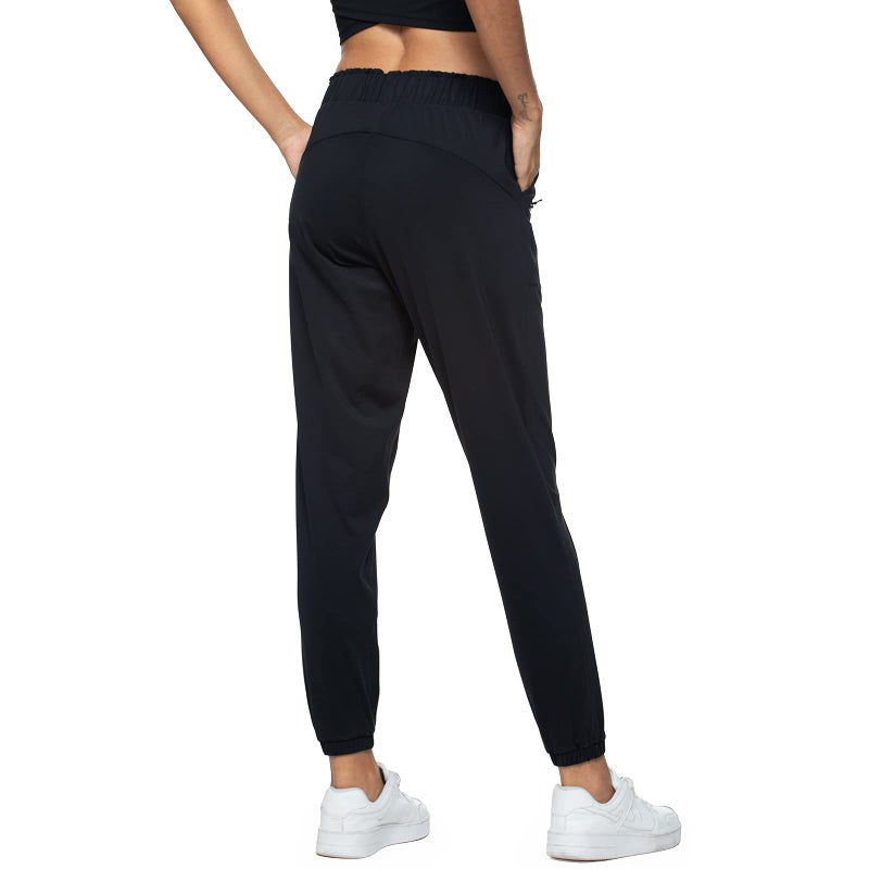 Haowind Joggers for Women with Pockets Elastic Waist Workout Sport Gym Pants Comfy Lounge Yoga Running Pants(Black01 L) - Image 4
