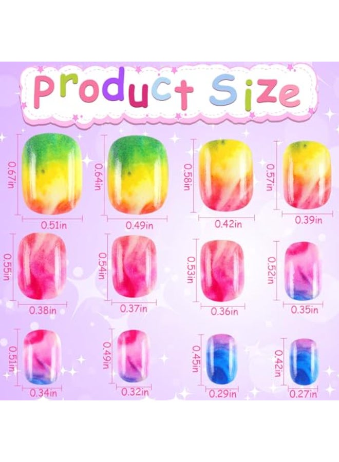 DTOFOOT 108Pcs Fake Press on NailsAcrylic Full Cover False Press on Nails Stick on Nails Birthday Party Favors Gift Nail Art Decoration9 Pack Gradient Style - Image 3