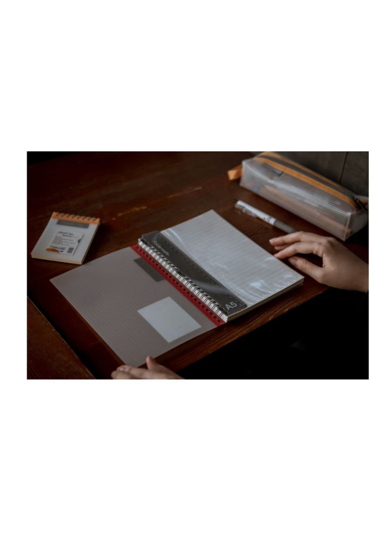 Foldermate دفتر ملاحظات حلزوني بحجم A5 مكون من 70 ورقة مع مسطرة قابلة للإزالة - Image 4