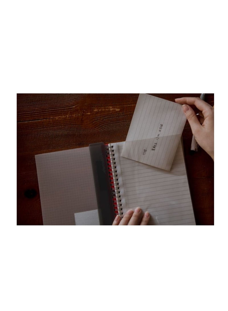 Foldermate دفتر ملاحظات حلزوني بحجم A5 مكون من 70 ورقة مع مسطرة قابلة للإزالة - Image 2