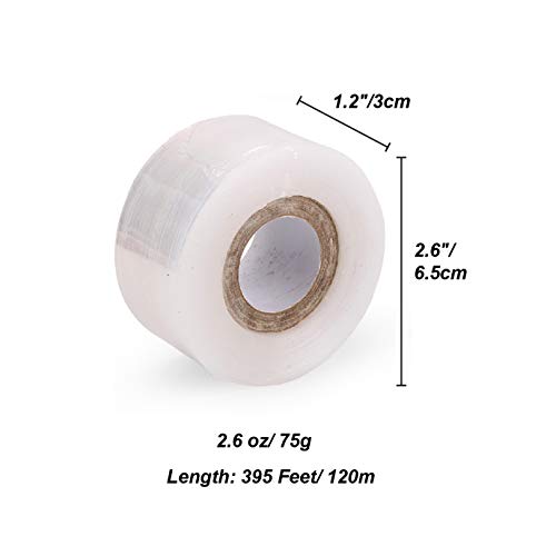 kulusion 4 Pcs Grafting Tape for Fruit Trees Floral Tape Grafting Tools Plant Tape Garden Plant Nursery Tape PE Stretchable Self Adhesive Membrane Clear Floristry Film - Image 2