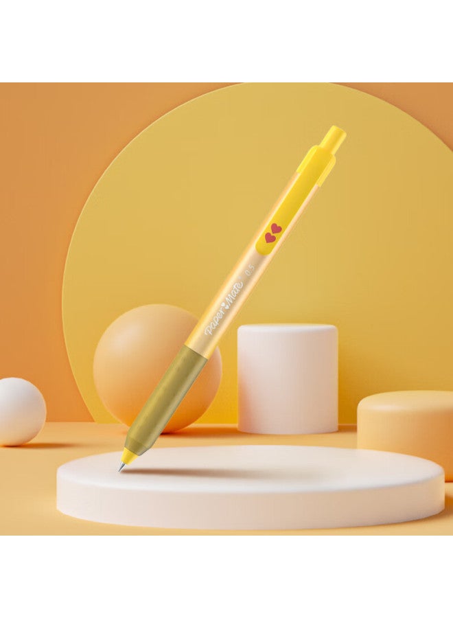 Papermate Paper Mate 0.5Mm High-Value Clickable Gel Pen, Fruit Series - Mango G230, Black, Pack Of 2 - Image 4