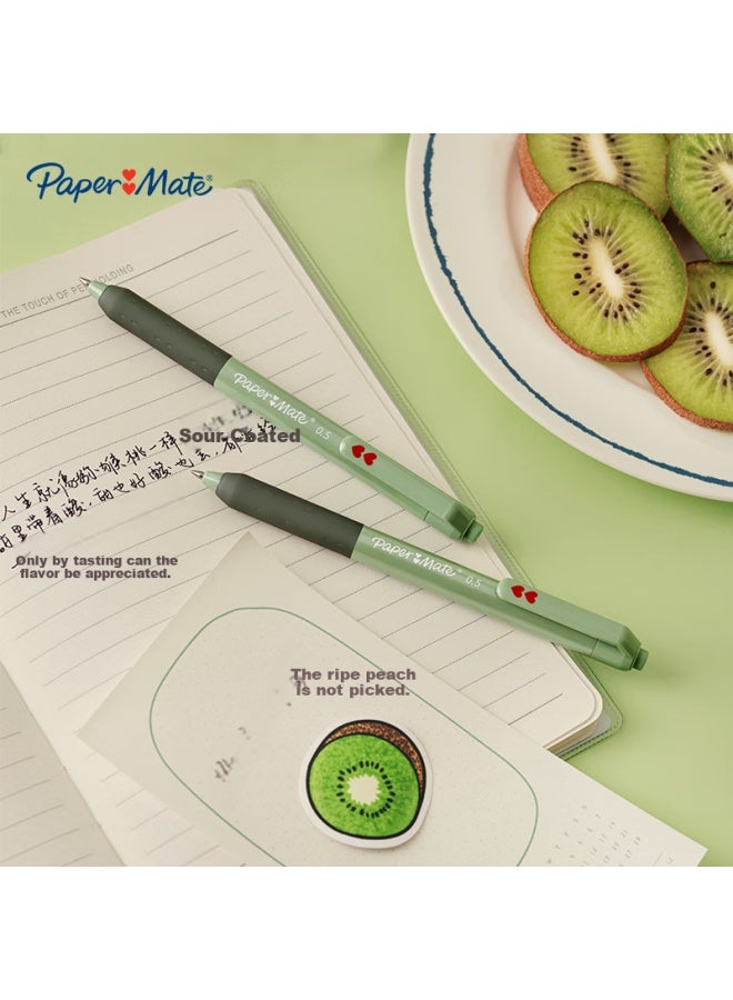 Papermate Paper Mate 0.5Mm High-Value Clickable Gel Pen, Fruit Series - Mango G230, Black, Pack Of 2 - Image 5