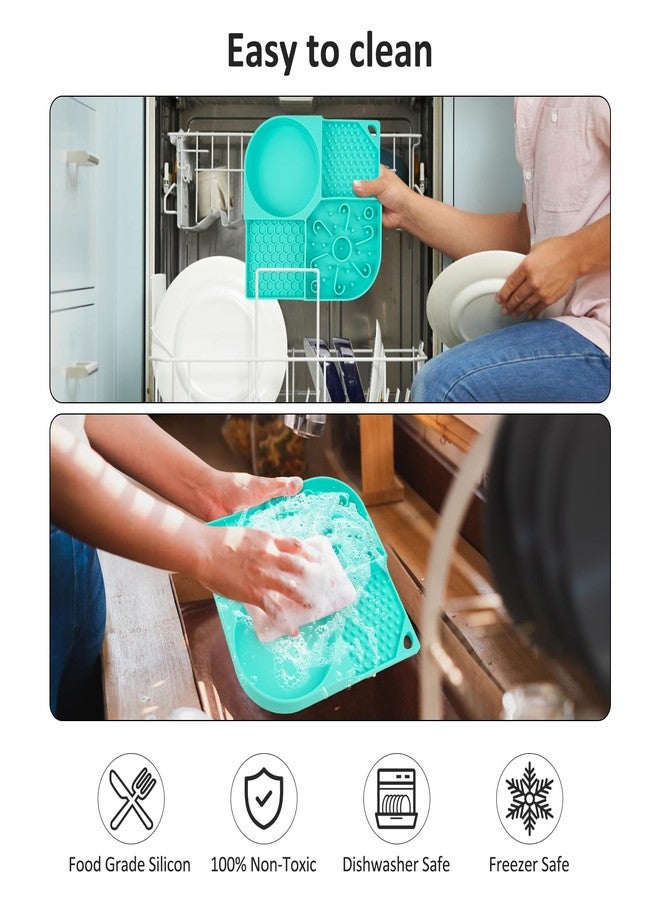 Pikabiu Lick Mat for Dogs & Cats, 3-in-1 Slow Feeder with Suction Cups, Stress Relief, Blue, 8.3 x 8.3 inches - Image 5