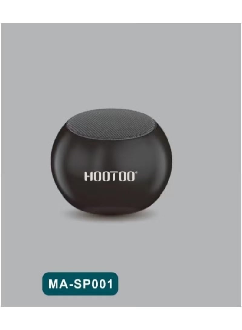 هوتو مكبر صوت بلوتوث صغير محمول HOOTOO MA-SP001 – خرج 3 واط، تشغيل متعدد التنسيقات (APE, MP3, FLAC)، طاقة مزدوجة، صوت لاسلكي بدون استخدام اليدين للمنزل والمكتب والسفر – أسود - Image 2
