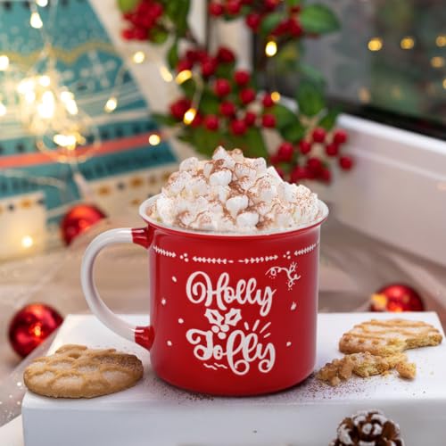 Cabtnca Christmas Mugs Set of 4, Ceramic Coffee Mugs, Dwarf Santa Mug, Holiday Mugs, Xmas Mug Decor, Marry Christmas Gifts for Women Kids, 13 Oz - Image 4