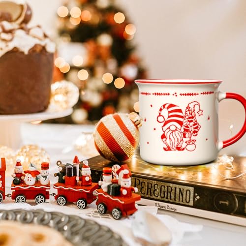 Cabtnca Christmas Mugs Set of 4, Ceramic Coffee Mugs, Dwarf Santa Mug, Holiday Mugs, Xmas Mug Decor, Marry Christmas Gifts for Women Kids, 13 Oz - Image 3