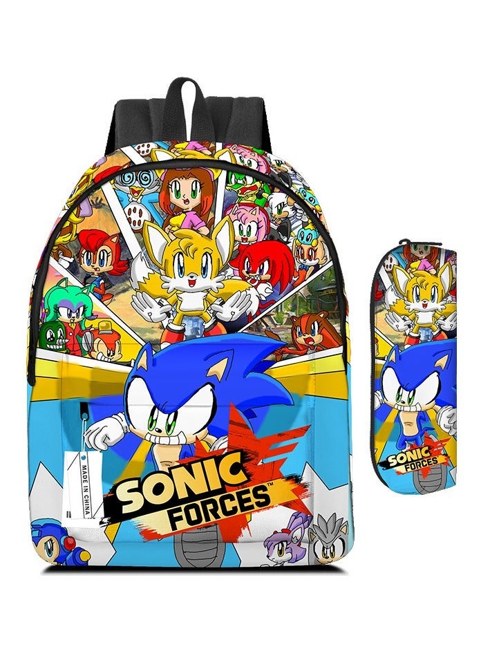 SONIC Cartoon Backpack Two-piece Student School Bag