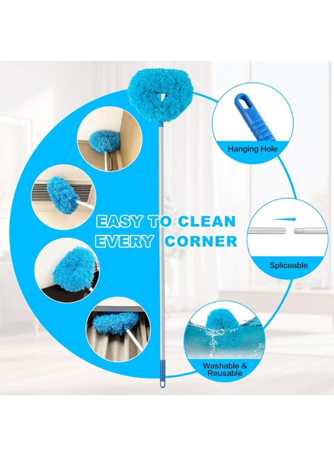 Ceiling Fan Cleaner, Dust Collector, Reusable Ultra-Fine Fiber Ceiling Fan Blade Cleaner Belt, Used For Cleaning Walls, Bookshelves, Furniture, Door And Window Tops (Blue) - Image 4