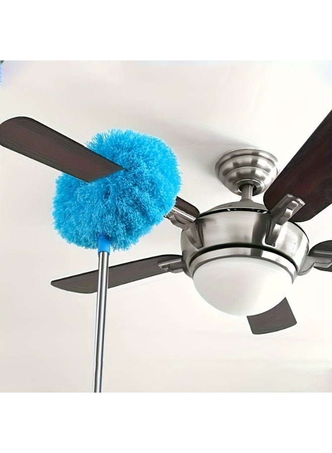 Ceiling Fan Cleaner, Dust Collector, Reusable Ultra-Fine Fiber Ceiling Fan Blade Cleaner Belt, Used For Cleaning Walls, Bookshelves, Furniture, Door And Window Tops (Blue) - Image 1