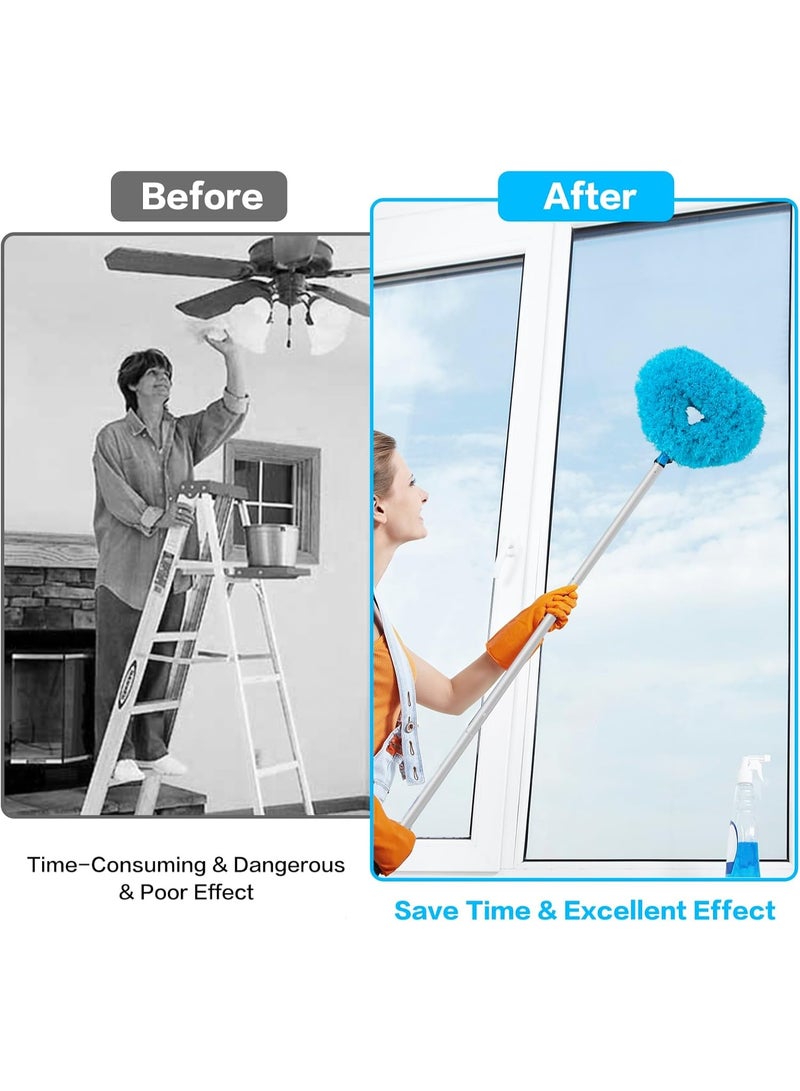 Ceiling Fan Cleaner, Dust Collector, Reusable Ultra-Fine Fiber Ceiling Fan Blade Cleaner Belt, Used For Cleaning Walls, Bookshelves, Furniture, Door And Window Tops (Blue) - Image 2