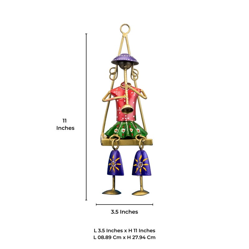 DIGGY ARTS Hand Crafted And Hand Painted Musician Wall Decor Wall Art Decorative Gift Item Showpiece For ethnic Rajasthani Art For Home Decor Red - Image 4